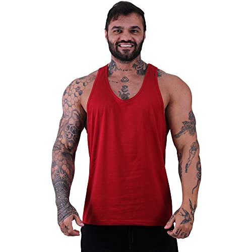Kit 3 Regata Cavada Masculina MXD Conceito Academia Musculação Treino Gym Sem Estampas Lisas (M, Opç