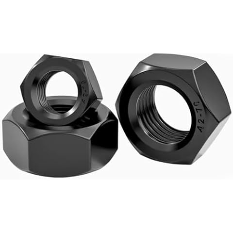 Instockbolts 1/4-20 Black Hex Nuts, Stainless Steel 304 (18-8) Black Coating Hex Nut, 50pcs Cover