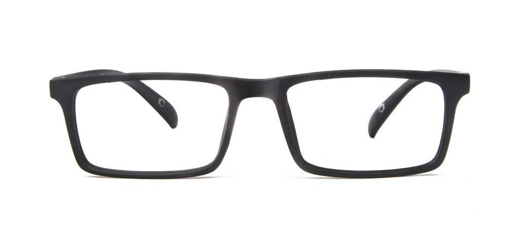 SPECSMAKERS I Blue Cut Anti glare Computer Glasses for Eye Protection from Strain and UV rays | Men & Women | Black with Blue Rectangular Full Frame | Medium-image-1
