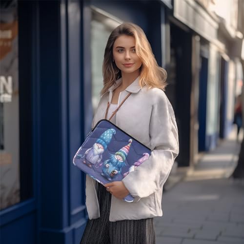 Funda para portátil de 13-14 pulgadas morada con diseño de gnomo miniatura 7