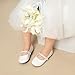 DREAM PAIRS Toddler Girls Mary Jane Ballerina Dress Flats Pearl Strap Slip on Shoes,Size 7 Toddler,White/Pat,SERENA-100-KIDS