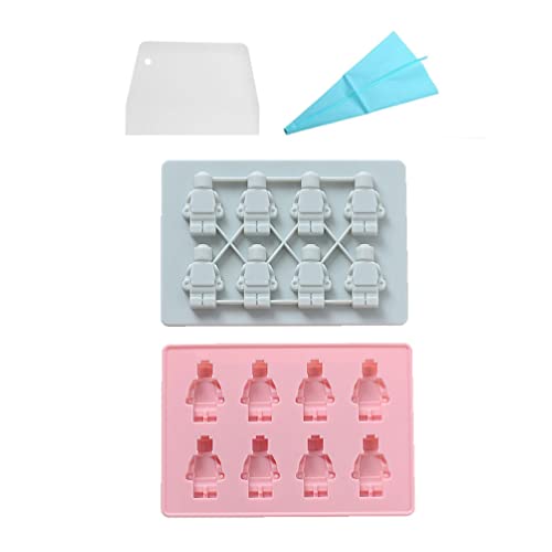 Lot De 2 Robots à 8 Cavités En Forme De Moules à Chocolat En Silicone Antiadhésif Pour Faire Des Glaçons, Gelée, Savon Au Chocolat, Façonnage De Bonbons Durs,...