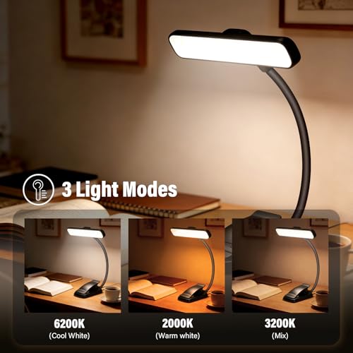 Lampe de lecture rechargeable bureau intensité variable 3 modes - 2