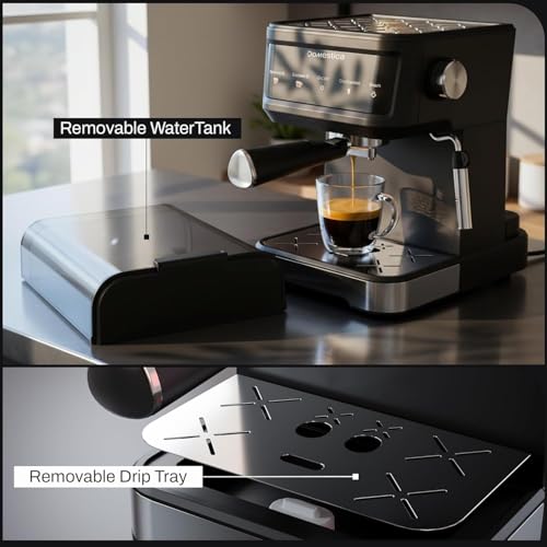 Image of DOMESTICA Brewcraft Pro 2.0 Espresso Coffee Maker Machine for Home | 20 Bar Professional Pressure with Smart Touch Screen | Fastbrew Tech, Milk Frother, Steam Wand for Espresso, Cappuccino, Latte