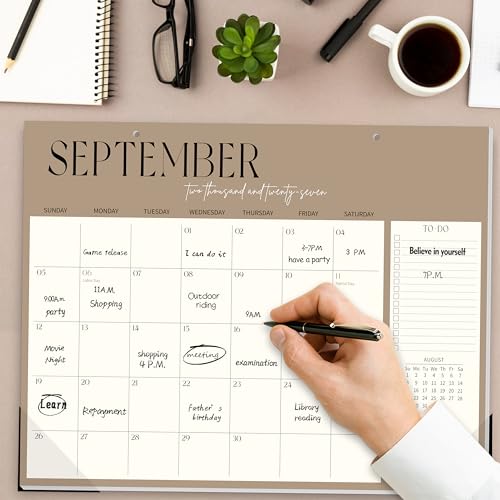 Image of Guasslee Desk Calendar 2026-2027(Jun. 2026 - Dec. 2027), 19-Month School Year Compact Desktop & Wall Calendar, 14 inch x 11 inch Thick Paper Monthly Planner for Small Space, Home Office, Dorm & School