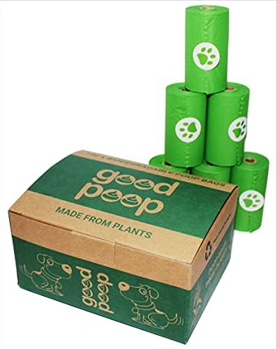 Good Poop Made From Plants 180 Compostable Doggy Waste Bags, Unscented Plant Based Biodegradable Poo Bags, EN13432 Bags That Dont Cost The Earth. 12 Rolls, 15 Bags Per Roll, Bag Measures 23 x 33cm