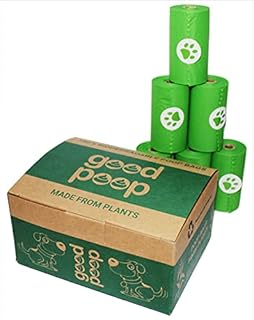 Good Poop Made From Plants 180 Compostable Doggy Waste Bags, Unscented Plant Based Biodegradable Poo Bags, EN13432 Bags That Dont Cost The Earth. 12 Rolls, 15 Bags Per Roll, Bag Measures 23 x 33cm