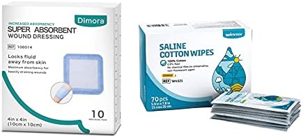 Dimora Apósito súper absorbente para heridas y toallita húmeda salina sin perfume