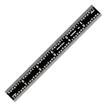 PEC Tools 6 Inch Metal Ruler, Rigid Stainless Steel Machinist Rule, Black Chrome Finish, Scale 16R 1/32", 1/64", 1/50", 1/100", Made in USA