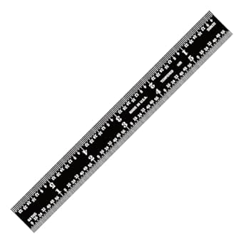 PEC Tools 16R Rigid Stainless Steel Ruler, 6 Inch, Measures 1/32“, 1/64 ...