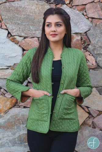 Image of Reversible Jacket for Women | Double Sided Quilted Jacket | Reversible Winter Jacket for Women | Stylish Ethnic Printed Jacket | Warm & Comfortable Casual Outerwear
