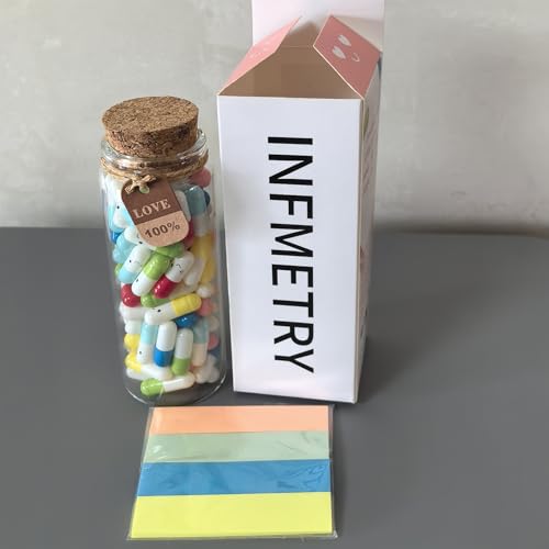 Image of INFMETRY Capsule Letters Message in a Bottle Glass Favor Bottle (Mixed Color 90pcs)