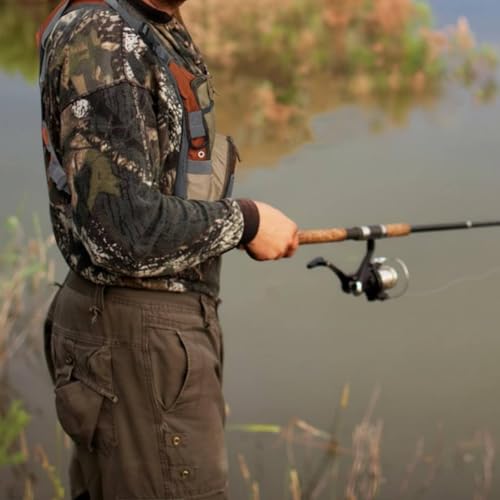 Chaleco pesca con mosca multifunción que elimina el dolor de espalda con su bolsa de pecho 4