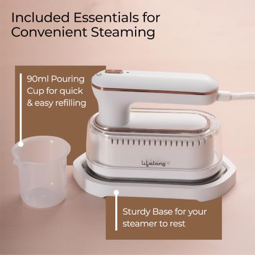 Image of Lifelong 1250 Watt Garment Steamer for Clothes | Handheld Garment Steamer with Rest Stand for Iron | Portable & Foldable Mini Steam Press Suitable For Traveling - 90 ml Tank Capacity (LLGRMS905)