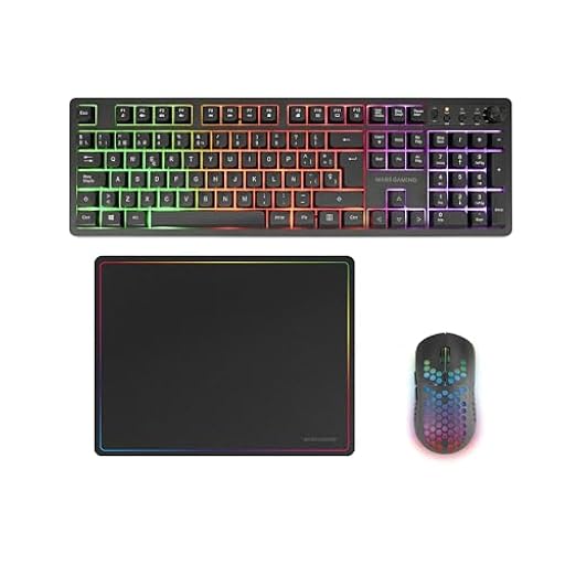 Mars Gaming MCPWX, Español, Combo Gaming Inalámbrico, Tecnología DualPro Link 2.4GPRO, Teclado Completo FRGB con Control Multimedia + Ratón RGB 3200DPI + Alfombrilla Antideslizante 360x260mm, Negro | Ya disponible en tu tienda friki favorita! En mundofriki.es!