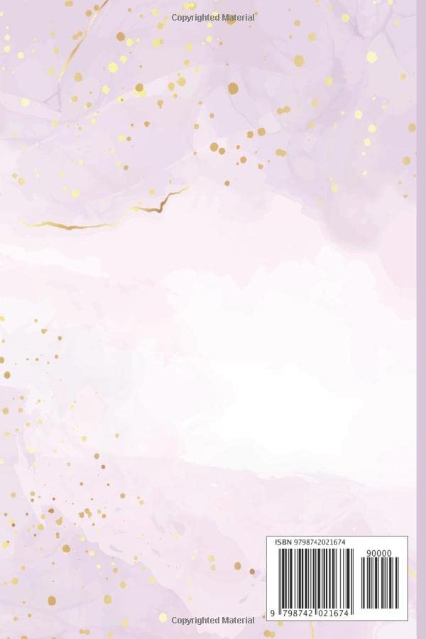 Feminine Journal: Lilac Marble, Gold Accent, 6" x 9", White Lined, 120 Page Journal - Image 2
