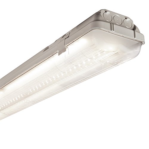 Beghelli Plafoniera LED Stagna IP65 Lumen 6400 Potenza 50w equivalenti a 2 x 58w L.1264 mm Luce Naturale 4000°K