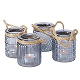 Dieses Windlicht Set überzeugt von seinen Strukturen in den Gläsern. Jedes einzelne Teelicht hat eine andere Oberflächen Struktur.