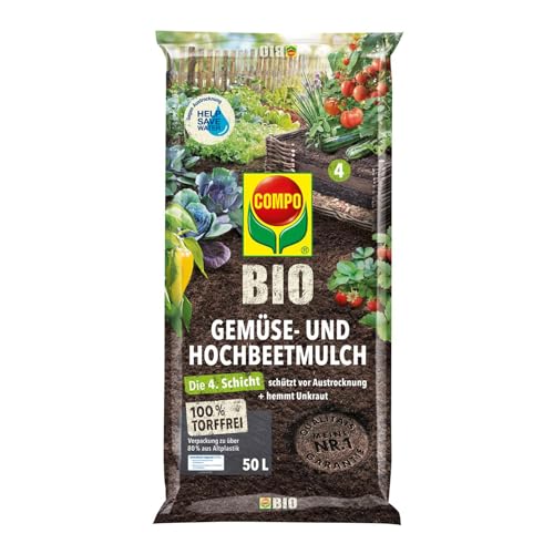 COMPO BIO Gemüse- und Hochbeetmulch torffrei für Gemüsebeete...