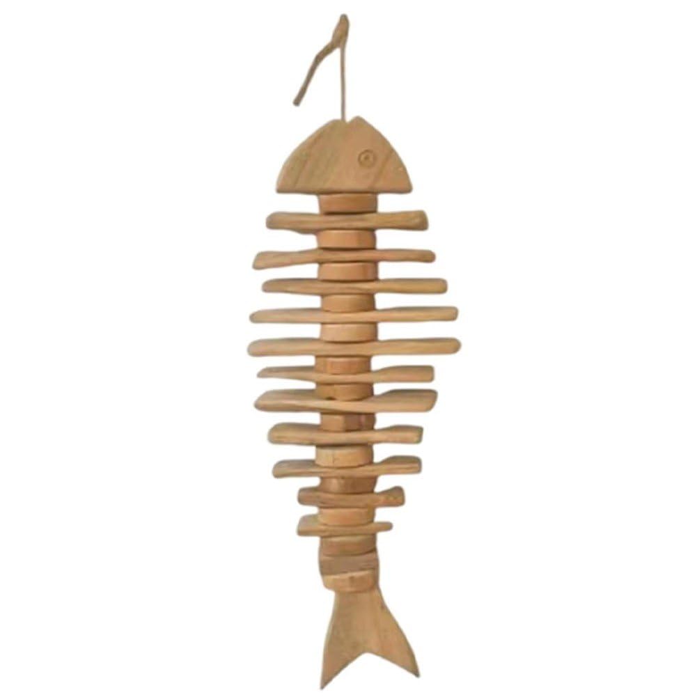 Décoration de poisson suspendue en bois naturel pour salon et bureau