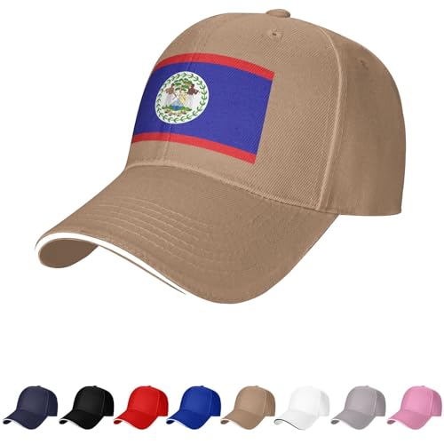 Chapeau drapeau du Belize Casquettes béliziennes pour homme femme drapeau du Belize casquette de baseball Trucker Dad Hat, naturel, Taille unique