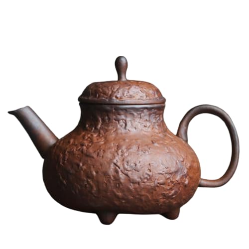 Tetera de gres retro con tres patas para ceremonias de té zen