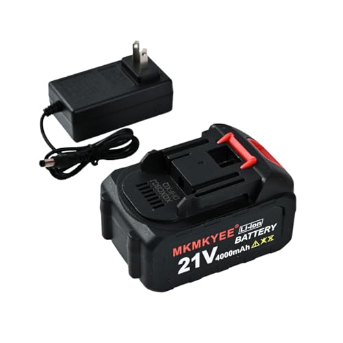 MKMKYEE 21V Lithium Battery and Charger Cord, 4.0 Ah Battery with Charger Adapter Led Indicator...