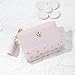 Stylifeo Fashion Wallets Girls Cute Small Bow Wallet Aesthetic Card Holder Bifold Wallet Coin Purse Cash Pocket with Zipper for Women, Pink, PU Leather
