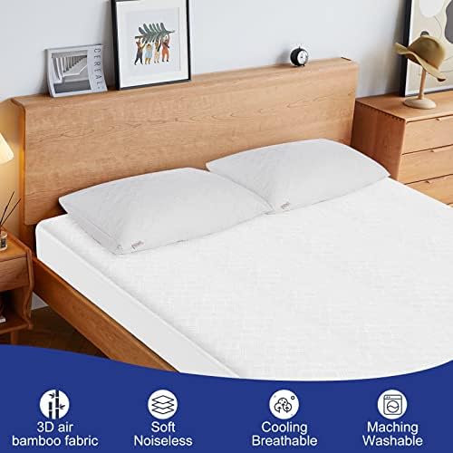 Mattress Protector King Size -100% Waterproof Soft Breathable, Bamboo Mattress Protector Fitted Extra Deep 30cm Cooling 3D Air Layer Bamboo Fabric Hypoallergenic Cover Topper Pad
