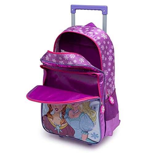 Kit Bolsa Mochila Escolar Spector Princesas do Gelo Mochila de Rodinha Lantejoulas+ Lancheira+ Estoj
