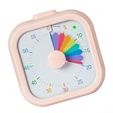 Rainbow - Timer visivo per bambini, conto alla rovescia regolabile da 60 minuti, funzionamento silenzioso, per attività di apprendimento e messa a fuoco (rosa)