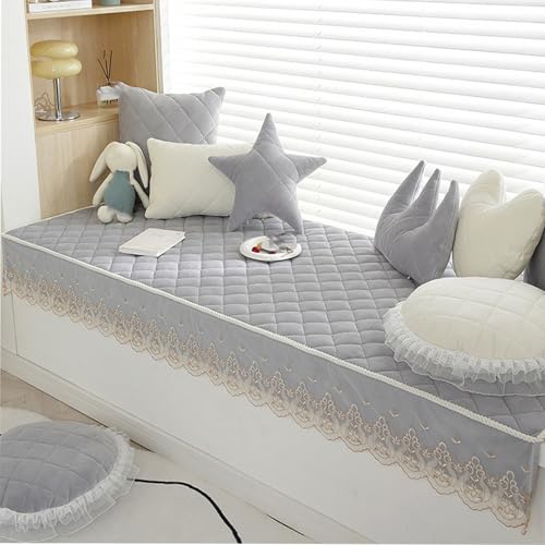 ����~�ߕt���o���N�b�V�����A����23cm�̑��Ӄ}�b�g�A���[�X�g�����A�Q���⃊�r���O���[���ɍœK�ȏ_�炩�����ɗD�����v���b�V���f��(Gray,80x180cm/31x70in)