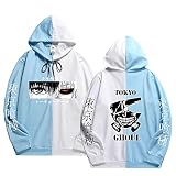 FJHYEEBN Sudadera con capucha Tokyo Ghoul para hombre Ken Kaneki Suéter japonés Anime Tokyo Ghoul Sudadera Suéter Cosplay Disfraz, azul, M