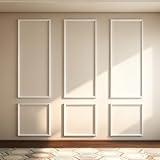 VCK Pre-Cut Wall Molding Set of 6 | Wainscoting Panels Kit for Accent Wall | Ready-to-Assemble Wall Panels for Living Room, Bedroom | Easy DIY Installation with Glue (3 Top & 3 Bottom)