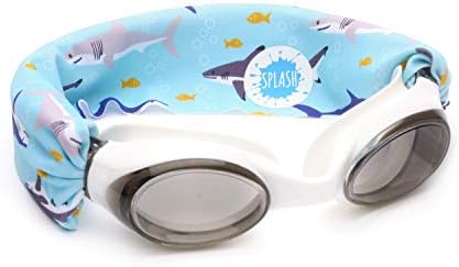 Splash Place SWIM GOGGLES with Fabric Strap - SHARK ATTACK | Fun, Fashionable, Comfortable - Adult & Kids Swim Goggles