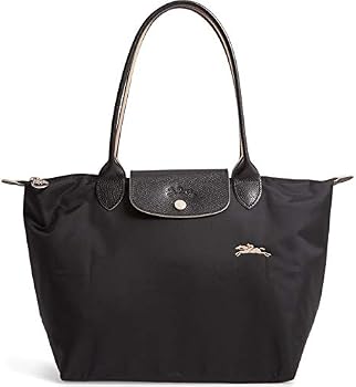 Longchamp Ladies Le Pliage Shoulder Tote Bag-Black, Black, Medium
