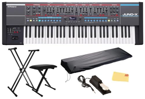 Roland Juno X Synthesizer Bundle with Stand, Bench, Pedal