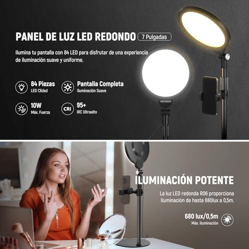 Luz anillo kit iluminación para vlog maquillaje y transmisión de vídeo 2