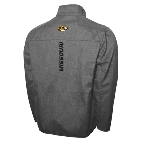 2Bhip NCAA University of Missouri Tigers Mens Gray Softshell Full Zip Jacket Fall Coat With Pockets2