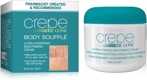 Crepe Be Gone Body Cream – Skin Firming Moisturizer,Targets Crepey Skin on Neck, Chest, Arms and Legs – 3 Ounce Tub