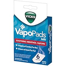 Vicks VapoPads Soothing Menthol Vapor Pads for Vicks Humidifiers, Vaporizers, Waterless Vaporizers, and Plug-Ins, VSP-19, 6 Count Pack of 1