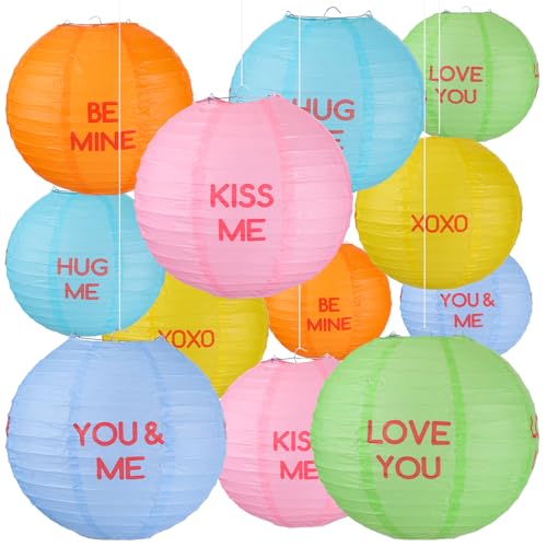 Retisee Xoxo Papierlaternen Herz-Design, 12 Stück