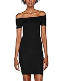 carmen kleid gestreift figurbetont Urban Classics Damen Ladies Off Shoulder Rib Dress Kleid, Schwarz (Black 7), X-Large