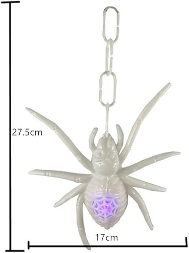 Miniatura 3 de Gadpiparty 2 arañas falsas que brillan en la oscuridad, arañas brillantes iluminadas, arañas brillantes de Halloween, arañas de plástico para