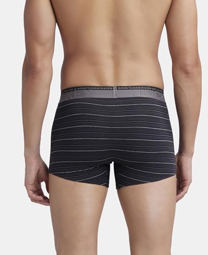 Image of Jockey US68 Men Super Combed Cotton Elastane Stretch Stripe Trunk with Ultrasoft Waistband
