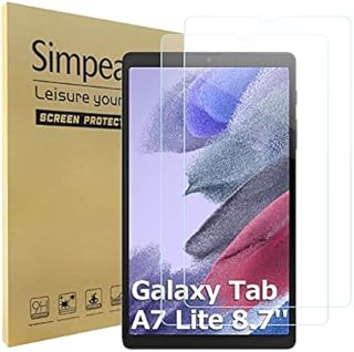 Simpeak 2 Pack Screen Protector Compatible with Samsung Galaxy Tab A7 Lite (8.7''), Tempered Glass Screen Protectors Replacement for Samsung Galaxy Tab A7 Lite, Film clear [9H Hardness][Bubble Free]