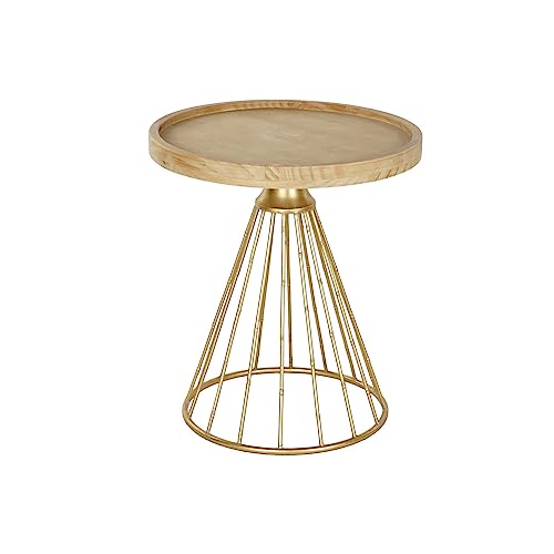 Mesa auxiliar de metal dorado para aprovechar rincones pequenos con elegancia 2