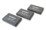 INTENSILO 3X batería Compatible con Toshiba Camileo H10, H20, HD, P10, P30 HD Pro, Pro, S10 Pro teléfono WiFi para Skype (1300mAh, 3,7V, Li-Ion)