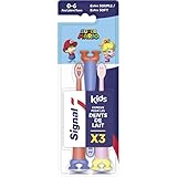 Signal Mario Kids - Cepillo de dientes (0 a 6 años, extra suave, 3 unidades)