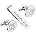 ZUNON Father of The Bride Cufflinks & Tie Clips Father of The Bride Gifts I Loved You First Wedding Tie Clips Bar Tack (Cufflinks & tie Clip)